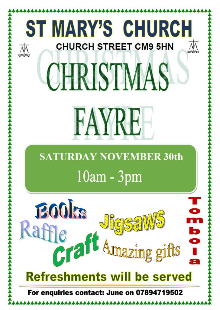 Christmas Fayre - 30th November - 10am-3pm